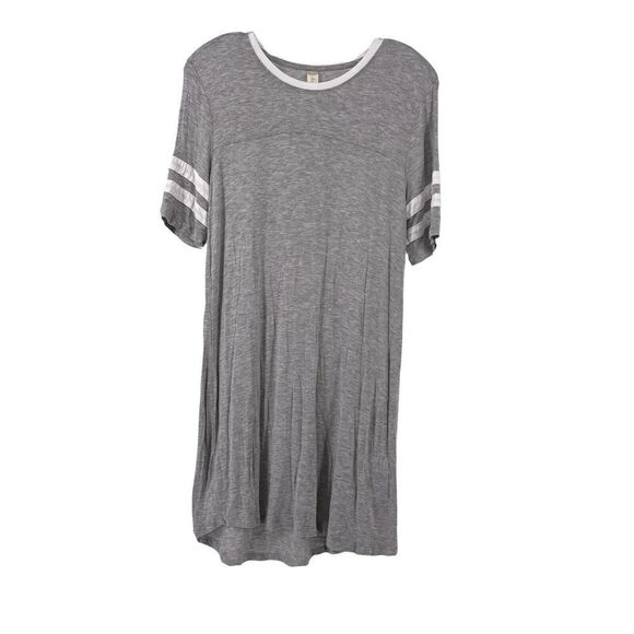 Altard State Dress Stretch Jersey Knit Gray Short Sleeve Varsity Stripe Size S - Picture 1 of 7